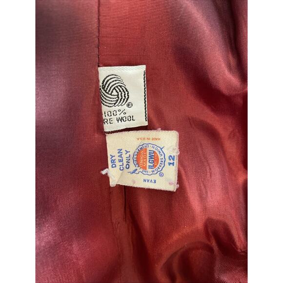 Vintage S/M Evan Picone Wool Blend Plaid Blazer Womens Coat Jacket Elbow Patches - Picture 8 of 16